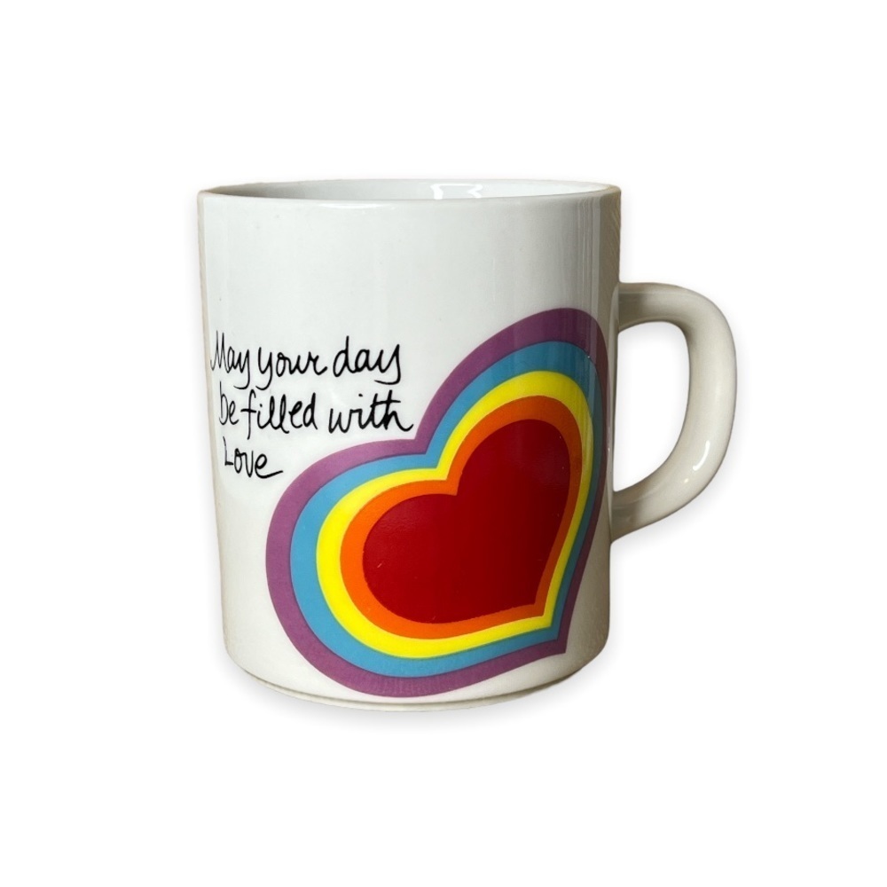 Vintage‎ 1983 The Love Mug with Rainbow Heart Avon Cup Like New LGBTQ Pride